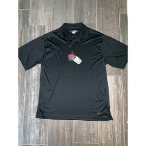 Greg Norman Mens Black Moisture-Wicking Polo Shirt large